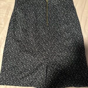 Michael Kors Black and White Skirt with Gold Zipper
